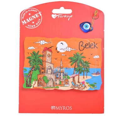 Belek Themed Plastic Base UV Printed Custom Backing Carded Fridge Magnet - 3