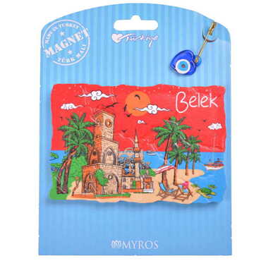 Belek Themed Plastic Base UV Printed Custom Backing Carded Fridge Magnet - 4