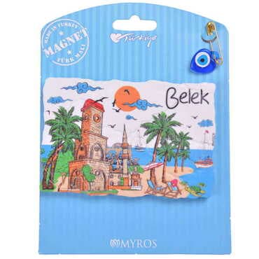 Belek Themed Plastic Base UV Printed Custom Backing Carded Fridge Magnet - 5