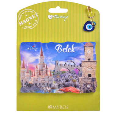 Belek Themed Plastic Base UV Printed Custom Backing Carded Fridge Magnet - 8