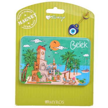 Belek Themed Plastic Base UV Printed Custom Backing Carded Fridge Magnet - 9
