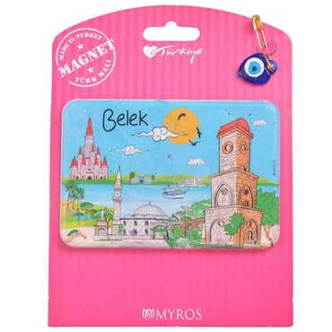 Belek Themed Plastic Base UV Printed Custom Backing Carded Fridge Magnet - 10