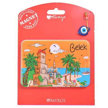 Belek Themed Plastic Base UV Printed Custom Backing Carded Fridge Magnet - 11