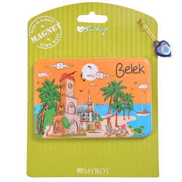 Belek Themed Plastic Base UV Printed Custom Backing Carded Fridge Magnet - 12