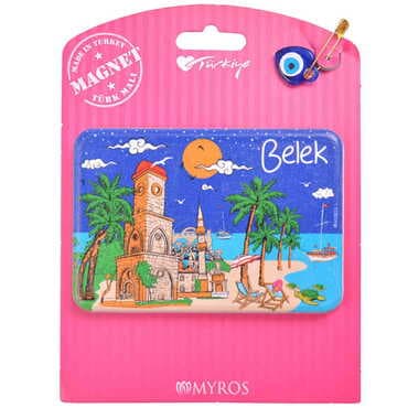 Belek Themed Plastic Base UV Printed Custom Backing Carded Fridge Magnet - 13