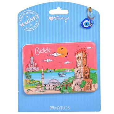 Belek Themed Plastic Base UV Printed Custom Backing Carded Fridge Magnet - 16