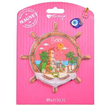 Belek Themed Plastic Base UV Printed Custom Backing Carded Fridge Magnet - 25