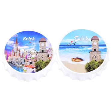 Belek Themed Customised UV Printed Bottle Cap Shaped Plastic Base Bottle Opener 58x15 mm - 3