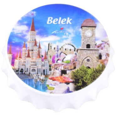 Belek Themed Customised UV Printed Bottle Cap Shaped Plastic Base Bottle Opener 58x15 mm - 4
