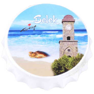 Belek Themed Customised UV Printed Bottle Cap Shaped Plastic Base Bottle Opener 58x15 mm - 5