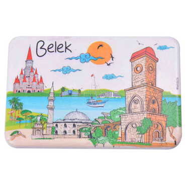 Belek Themed Customised UV Printed Plastic Base Rectangle Fridge Magnet 80x50 mm - 8