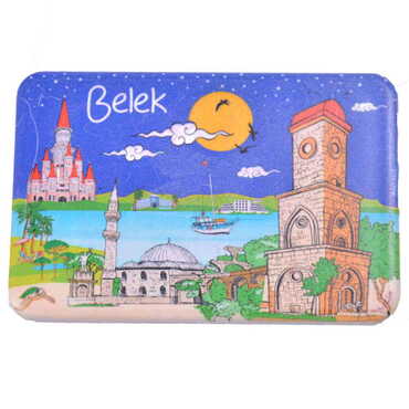 Belek Themed Customised UV Printed Plastic Base Rectangle Fridge Magnet 80x50 mm - 12