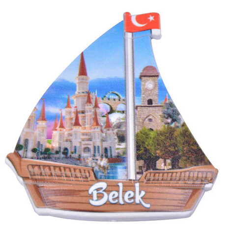 Toptan Belek Temalı Uv Baskılı Yelken Şekilli Magnet 77x80 mm - 4