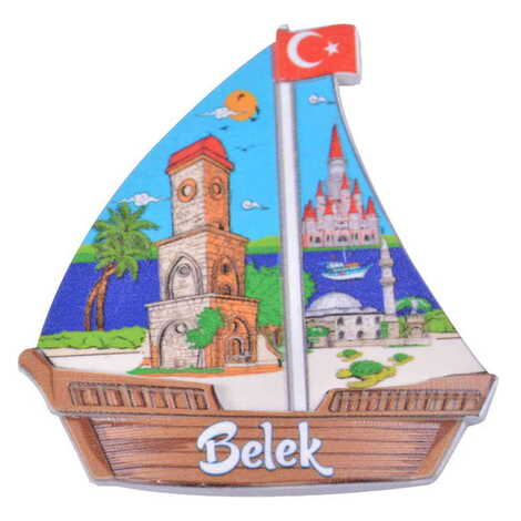 Toptan Belek Temalı Uv Baskılı Yelken Şekilli Magnet 77x80 mm - 5