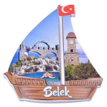 Toptan Belek Temalı Uv Baskılı Yelken Şekilli Magnet 77x80 mm - 6