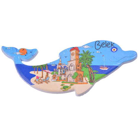Toptan Belek Temalı Uv Baskılı Yunus Şekilli Magnet 110x50 mm - 4