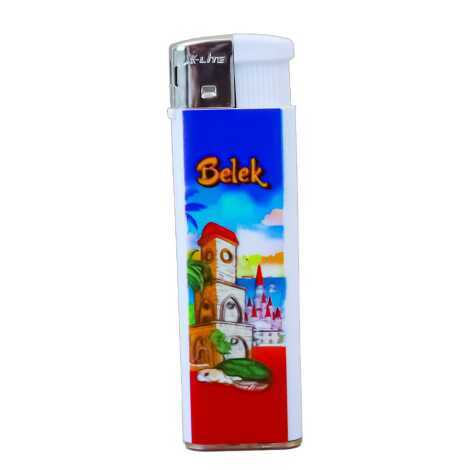 Belek Temalı UV Plastik Beyaz Baskılı Çakmak - 3