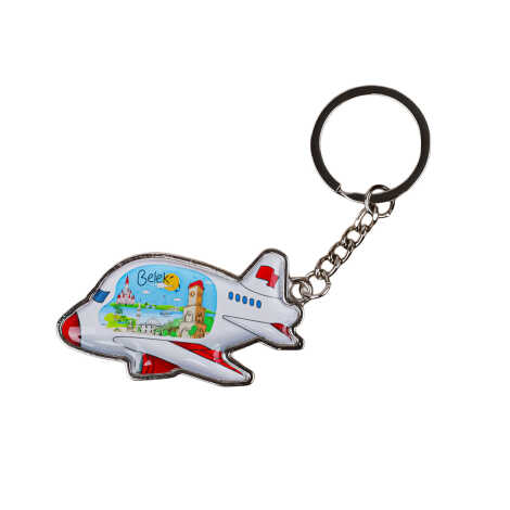 Belek Themed Airplane Shaped Metal Keychain - 1