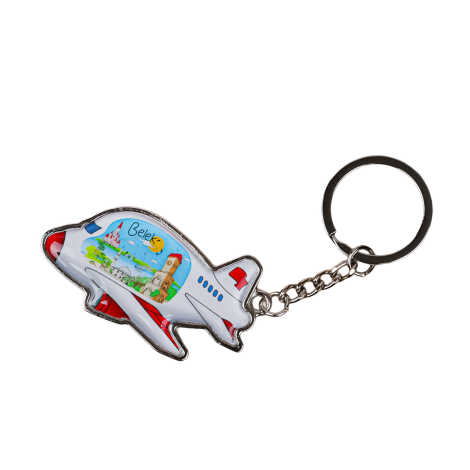 Belek Themed Airplane Shaped Metal Keychain - 5