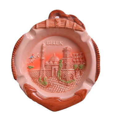 Myros - Belek Themed Anchor Shaped Ceramic Brown Ashtray