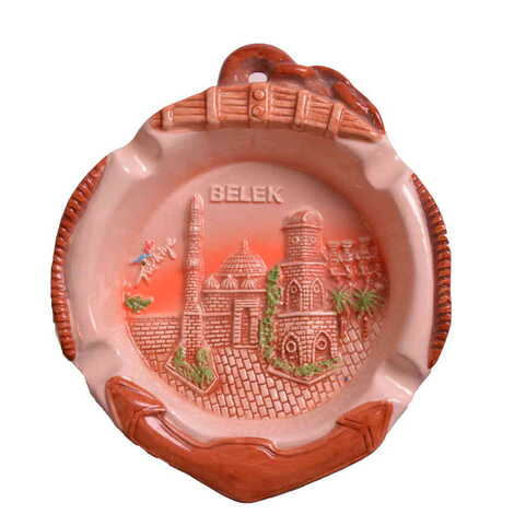 Belek Themed Anchor Shaped Ceramic Brown Ashtray