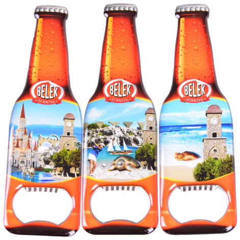 Belek Themed Beer Bottle Shaped Metal Magnetic Bottle Opener 130x39 mm - 3