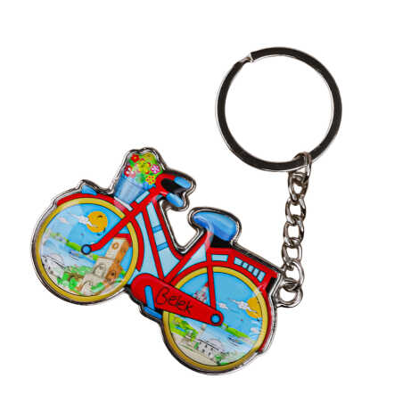 Belek Themed Bicycle Shaped Metal Keychain - 5