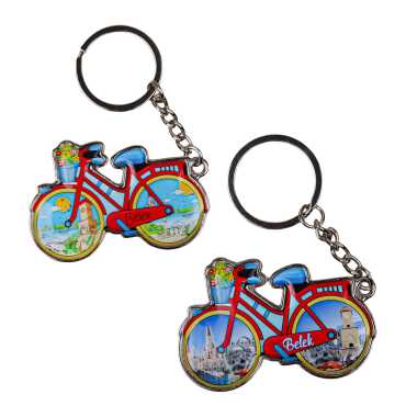 Belek Themed Bicycle Shaped Metal Keychain - 2