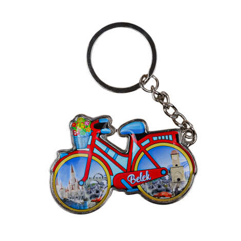 Belek Themed Bicycle Shaped Metal Keychain - 4
