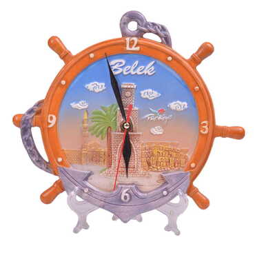 Myros - Belek Themed Ceramic Blue Anchor Clock