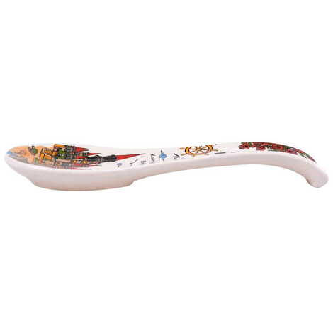 Belek Themed Ceramic Serigraphy Printed Spoon Rests