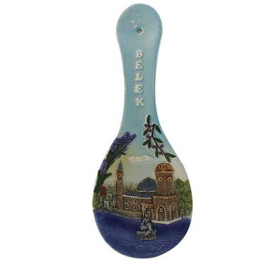 Myros - Belek Themed Ceramic Spoon Rest Big Size