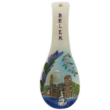 Myros - Belek Themed Ceramic Spoon Rest Small Size