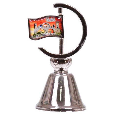 Belek Themed Collectible Souvenir Double Face Metal Spinner Flag Bell 44x96 mm