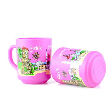 Belek Themed Colored Glass Mug - Thumbnail