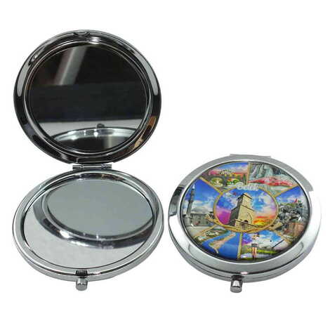 Belek Themed Customised Metal Epoxy Travel Make Up Compact Mirror 70x11 mm