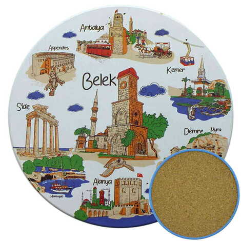 Belek Themed Customised Metal Tin Coaster 90 mm