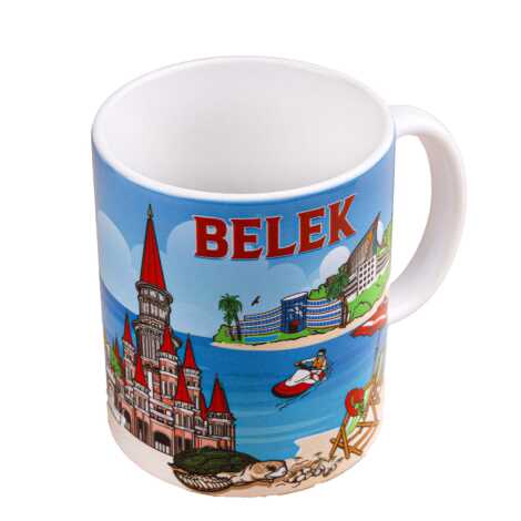 Belek Themed Customised Porcelain Souvenir Travel Mug 80x95 mm - 1