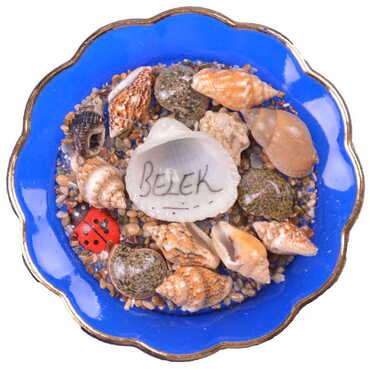 Belek Themed Customised Sea Shell Plate Magnet 73 Mm - Thumbnail