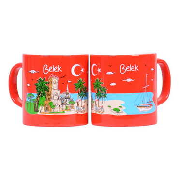 Myros - Belek Themed Customised Serigraphy Printed Ceramic Mug 82x90 mm