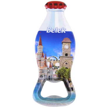 Belek Themed Customised Uv Printed Coca Cola Bottle Shape Plastic Base Bottle Opener 42x120 mm - Thumbnail