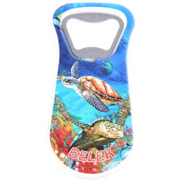 Belek Themed Customised Uv Printed Plastic Base Plastic Base Bottle Opener 95x43 mm - Thumbnail