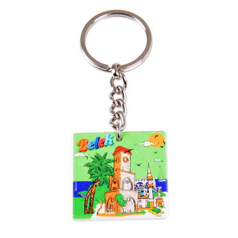 Belek Themed Customised Uv Printed Plastic Base Round Keyring 40x108 mm