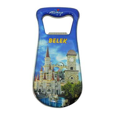 Belek Themed Customizable Metal Magnetic Bottle Opener 95x42 mm - Thumbnail