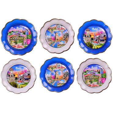 Belek Themed Epoxy Dome Plate Shaped Souvenir Fridge Magnet 73 mm - 3