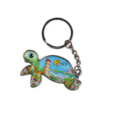 Belek Themed Floating Turtle Shaped Metal Keychain - 5