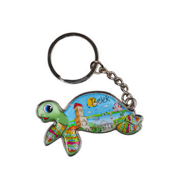 Belek Themed Floating Turtle Shaped Metal Keychain - 3