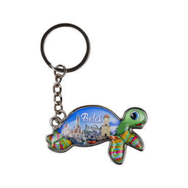 Belek Themed Floating Turtle Shaped Metal Keychain - 4