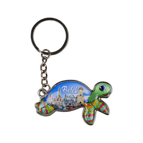 Belek Themed Floating Turtle Shaped Metal Keychain - 4