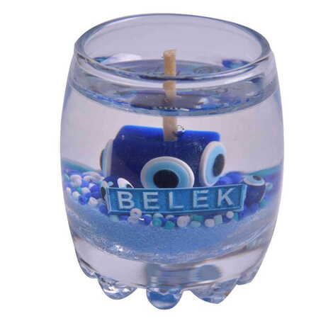 Belek Themed Glass Transparent Gel Candle